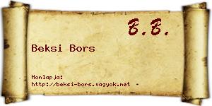 Beksi Bors névjegykártya